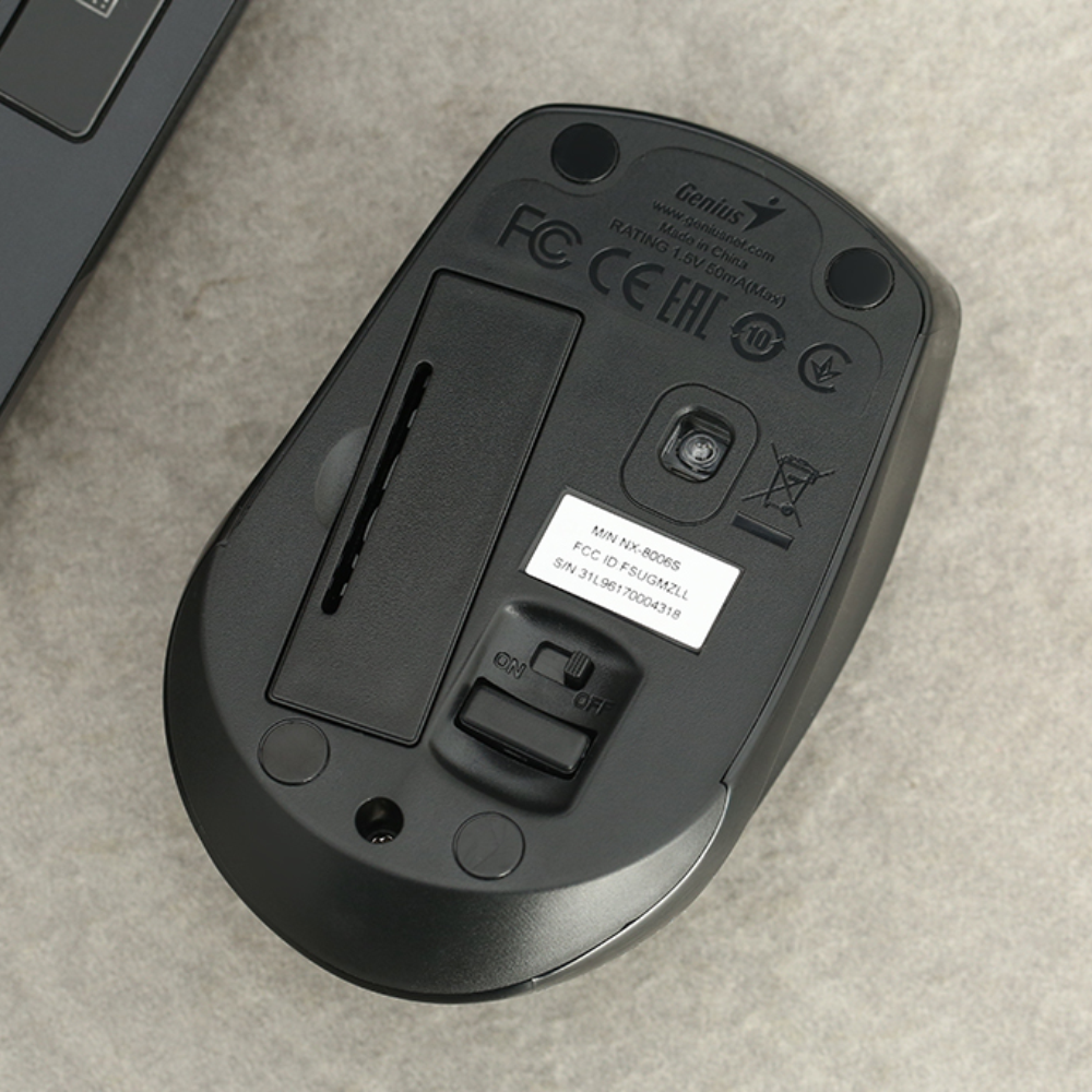 Chuột Không Dây Silent Wireless Công Thái Học Genius NX-8006S - Hàng Chính Hãng
