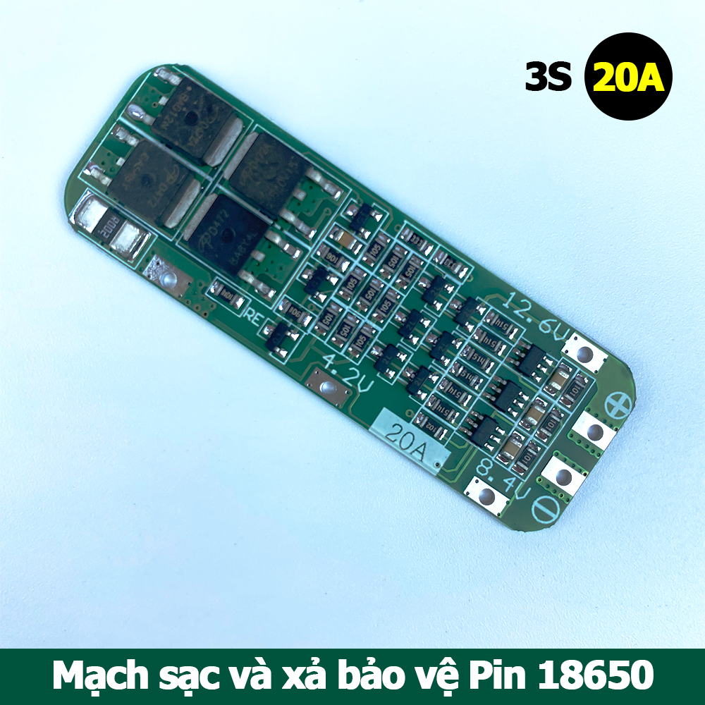 Mạch 3S sạc cân bằng và bảo vệ pin 18650 12V 20A Li-ion có tính năng AUTO Recovery