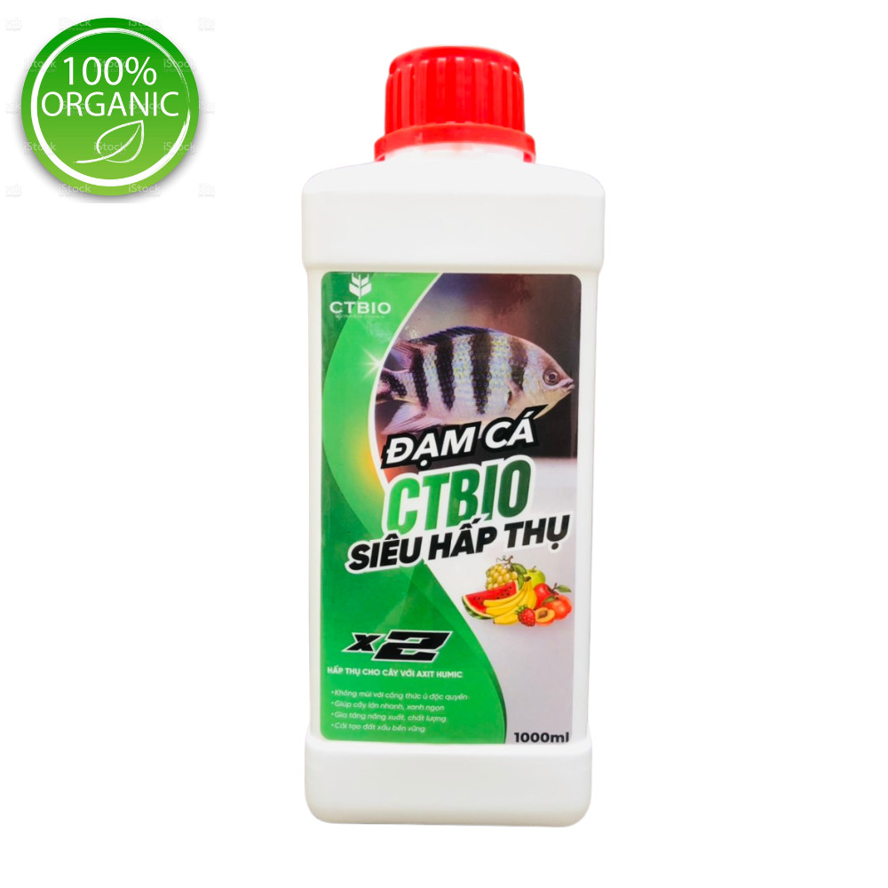 Đạm Cá Hữu Cơ CTBIO (1  Lít) X2 lần hấp thụ cho cây với Axit Humic