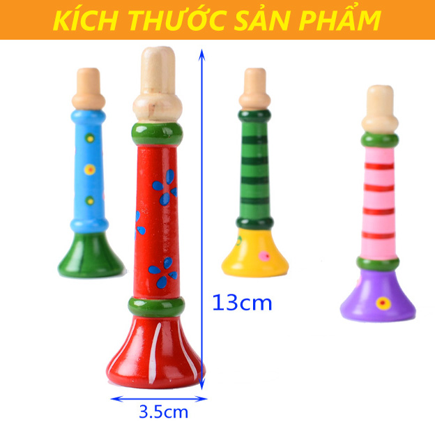 COMBO 3 nhạc cụ bằng gỗ cho bé(Đàn, kèn, trứng lắc)