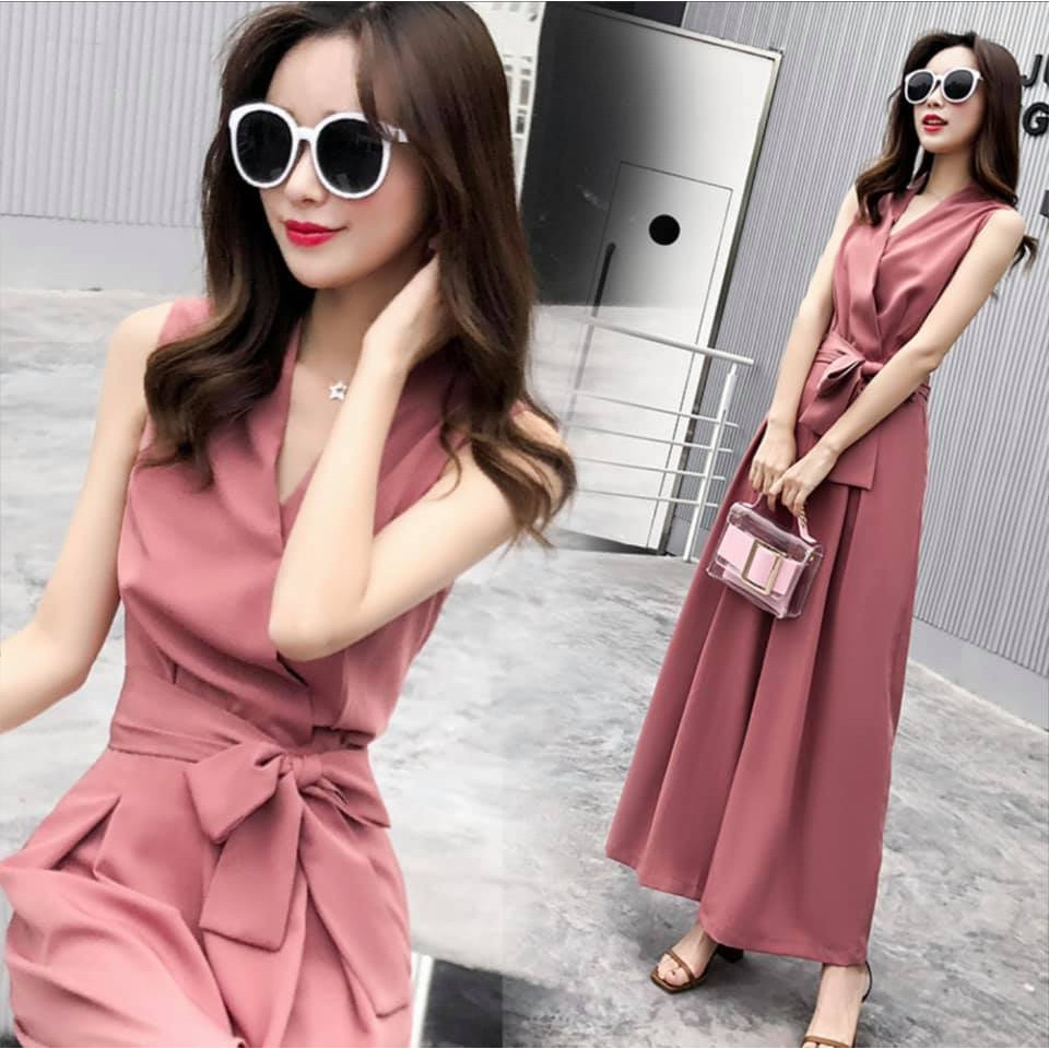 Bộ jumpsuit nữ/ đần/váy sang chảnh hot mùa hè 2021 mầu hồng