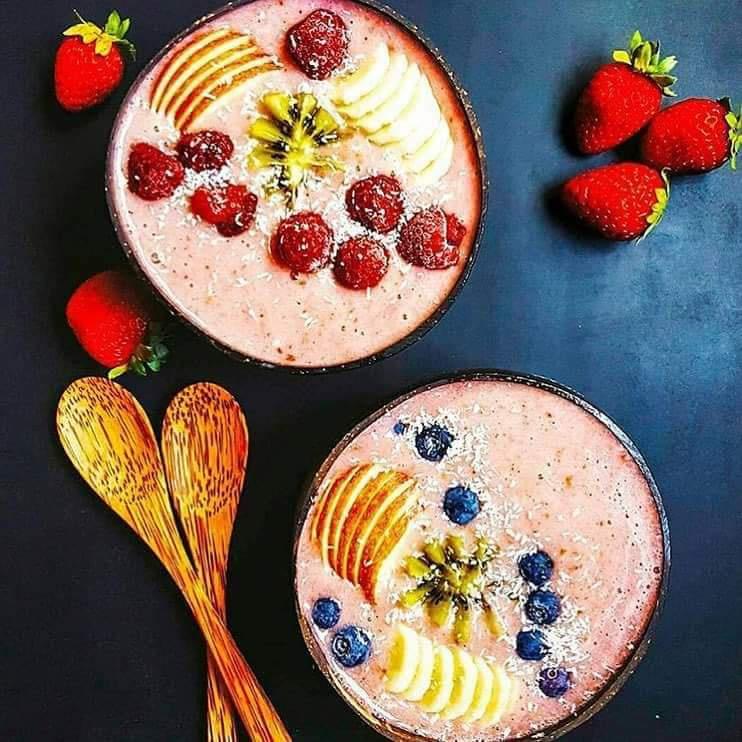 Bát Gáo Dừa Đựng Sữa Chua Hoa Quả Smoothie Siêu Ngon Họa Tiết Hoa Sen