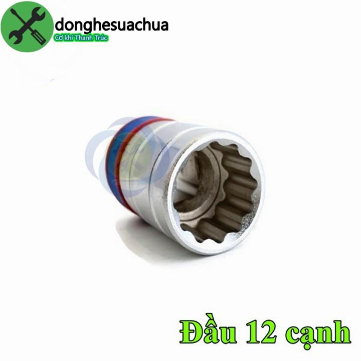 Tuýp 18mm 1/2 Kingtony 433018M 12 cạnh màu trắng dài 38mm