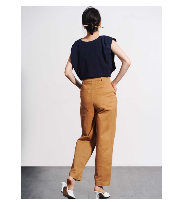 Quần Kaki Nữ Xếp Ly Cotton Form Fitted - Routine 10S21PCAW004