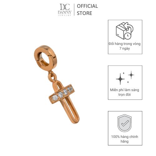 Charm Bạc 925 Danny Jewelry Biểu tượng Thánh Giá Đính Đá CZ Xi Rhodium/Vàng hồng PK009S