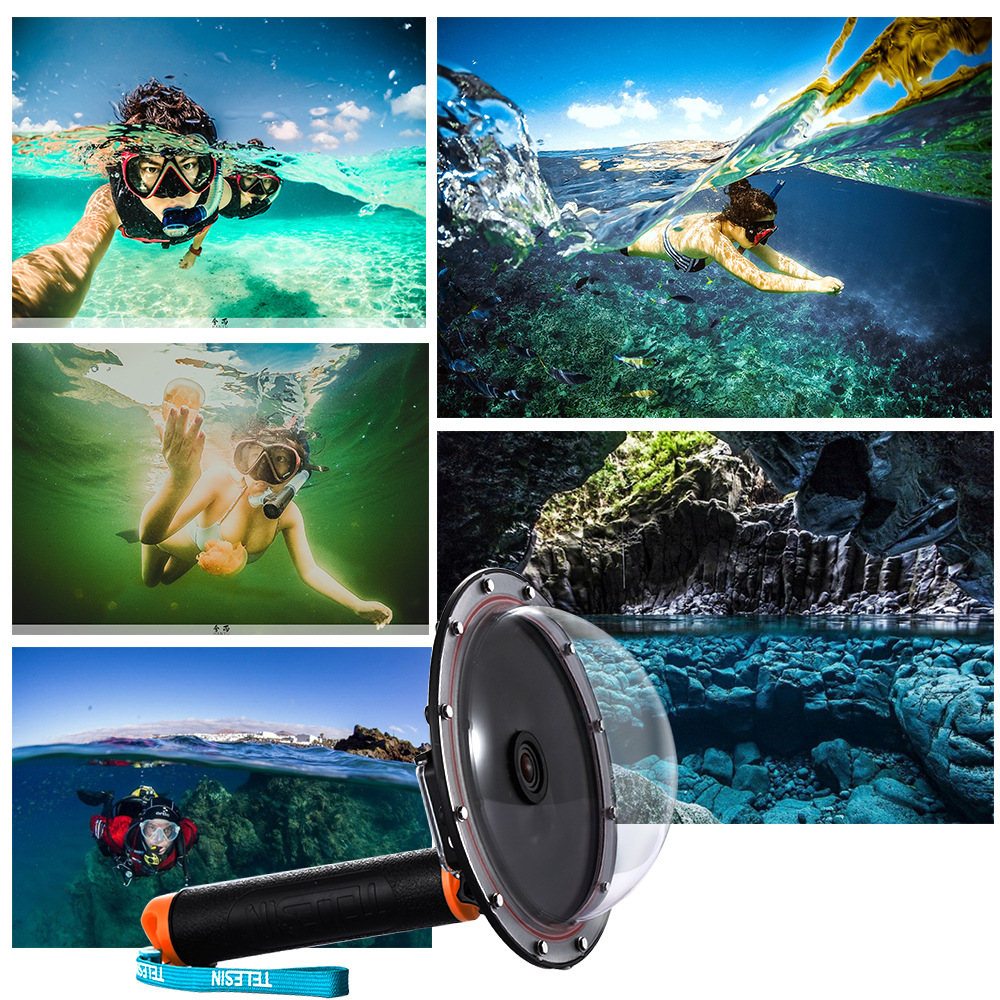 Dome port TELESIN cho máy quay hành động GoPro Hero 3, GoPro Hero 4