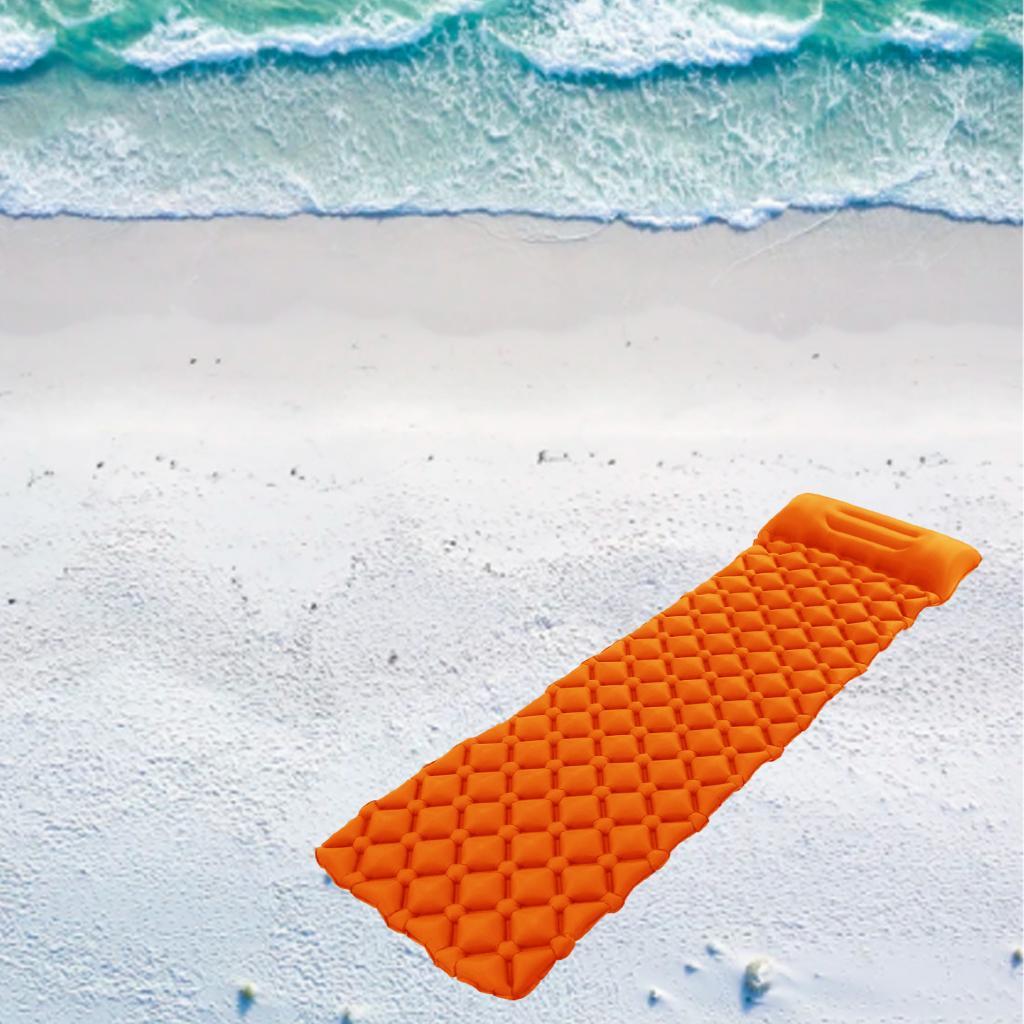 Compact Inflatable Camping Mattress Sleeping Pad with Pillow Nylon+TPU Trekking Travel Air Mat Camping Mat Air Mattress Waterproof Foldable Furniture