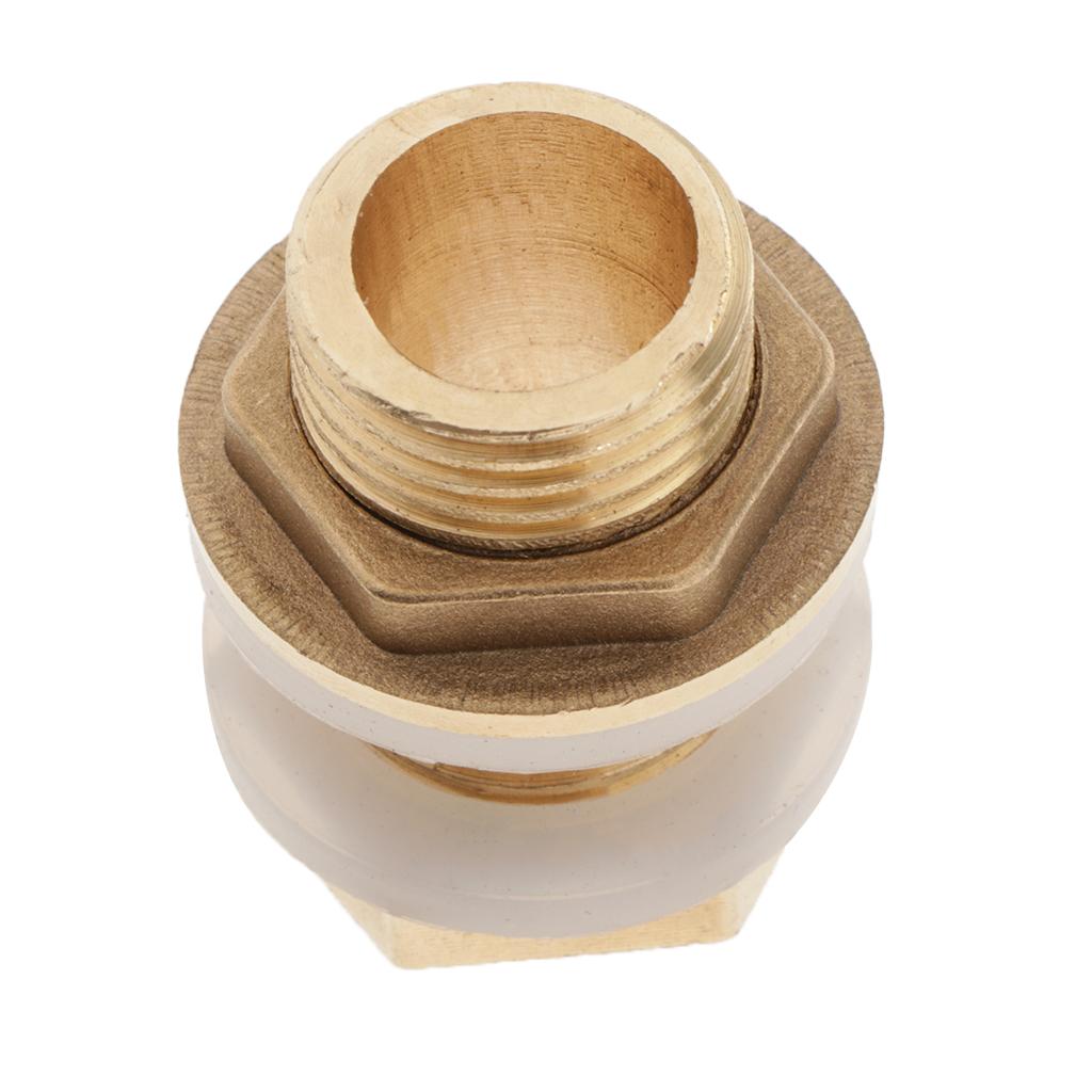 Brass Water Tank Connector Bulkhead Fitting With Rubber