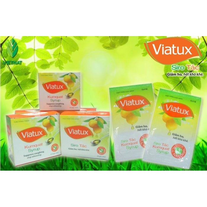 Combo 3 Hộp Siro Viatux tắc Vietnat giảm ho tiêu đàm - 25 gói