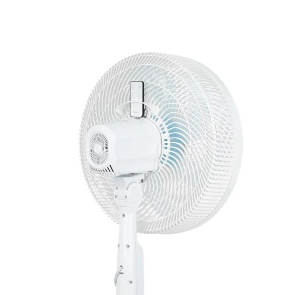 Quạt đứng có điều khiển từ xa Tefal Turbo Silence Plus VH689990 màu trắng cánh xanh - Hàng chính hãng