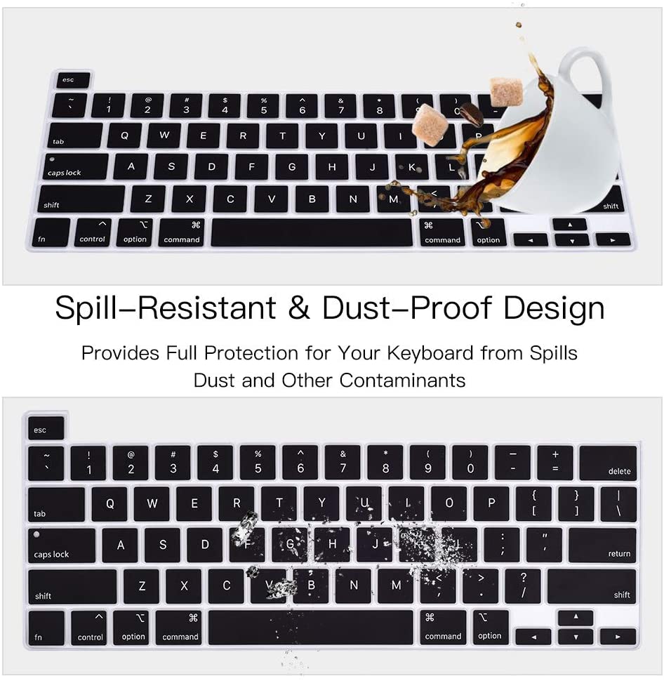 Miếng Lót phím Đen Silicone bảo vệ bàn phím dành cho Macbook chống bụi bẩn, chống nước