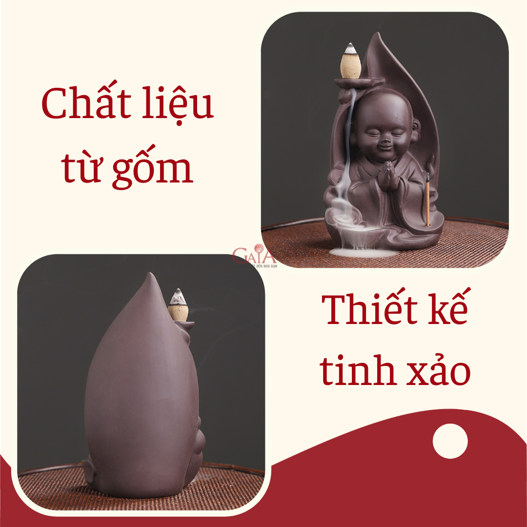 Đế nhang trầm đế xông trầm thác khói xông trầm nhà sư nhỏ trang trí nhà cửa bàn làm việc