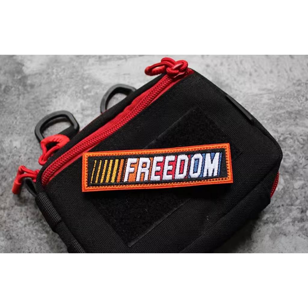 Patch_velcro vải FREEDOM &amp; LET'S GO dán ba lô_túi xách_quần áo