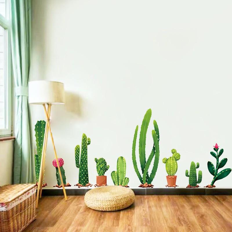 Decal dán tường Cây xương rồng