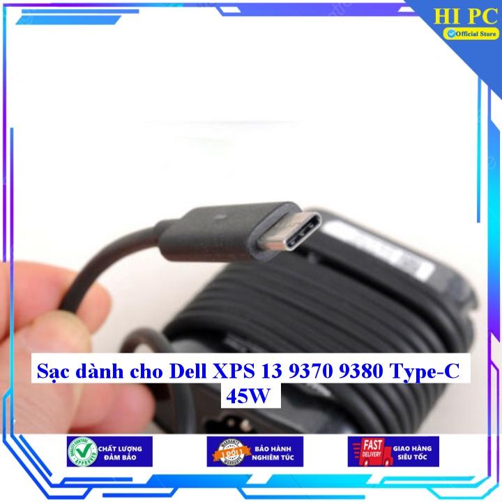 Sạc dành cho Dell XPS 13 9370 9380 Type-C 45W - Kèm Dây nguồn - Hàng Nhập Khẩu