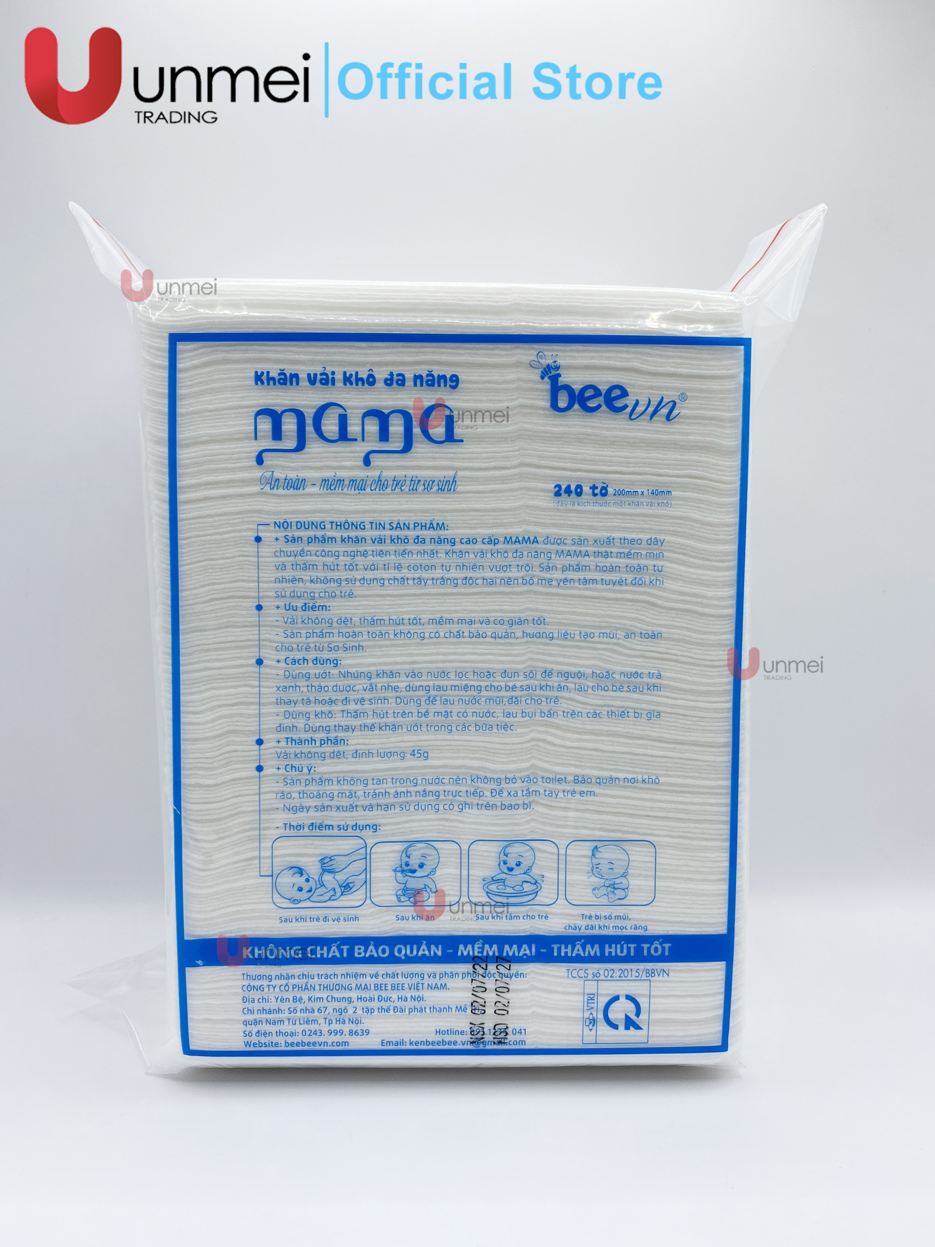 Combo 3 bịch Khăn vải khô đa năng Mama