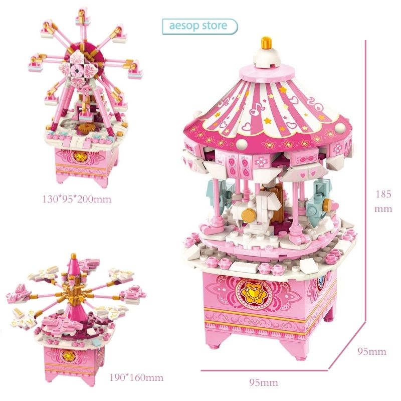 Đồ chơi lắp ráp Mô hình hộp nhạc - Fantasy Land Qman 42107