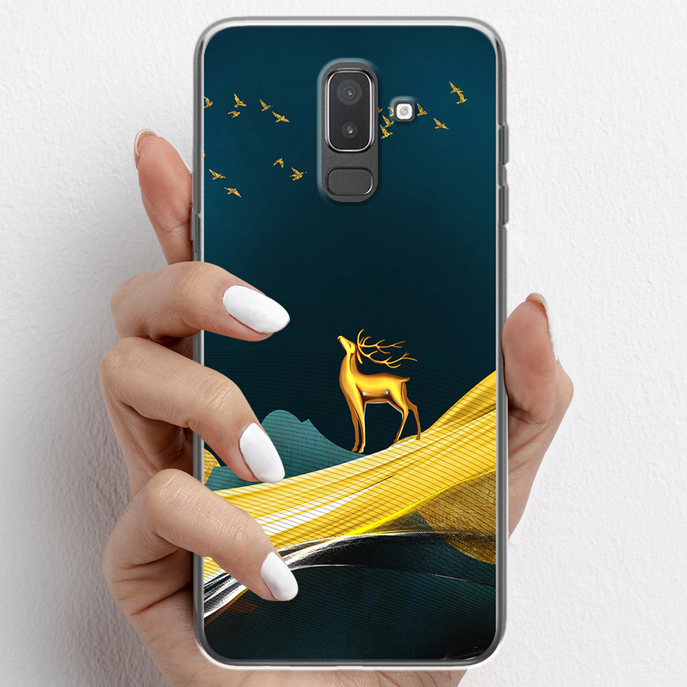 Ốp lưng cho Samsung Galaxy J8 nhựa TPU mẫu Nai vàng