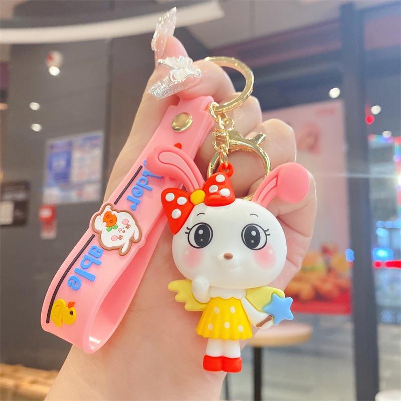 Móc khóa thỏ con cao cấp đẹp cute hình thú dễ thương phụ kiện túi xách MK4 - Rockcow