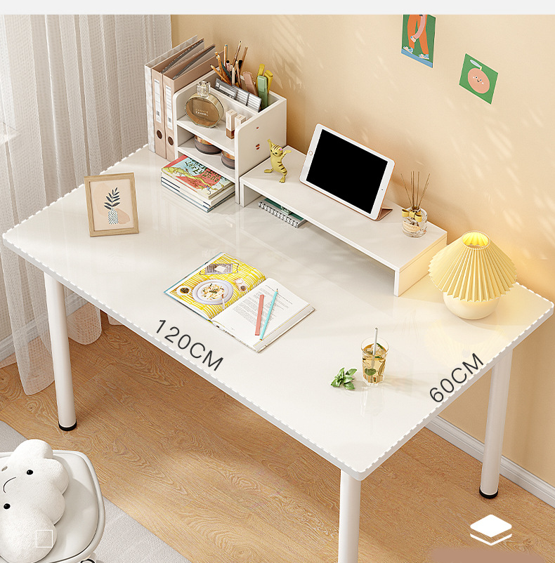 Bàn làm việc chân sắt tròn thiết kế tối giản sang trọng hiện đại, bàn học để máy tính phong cách Bắc Âu kích thước lớn chắc chắn