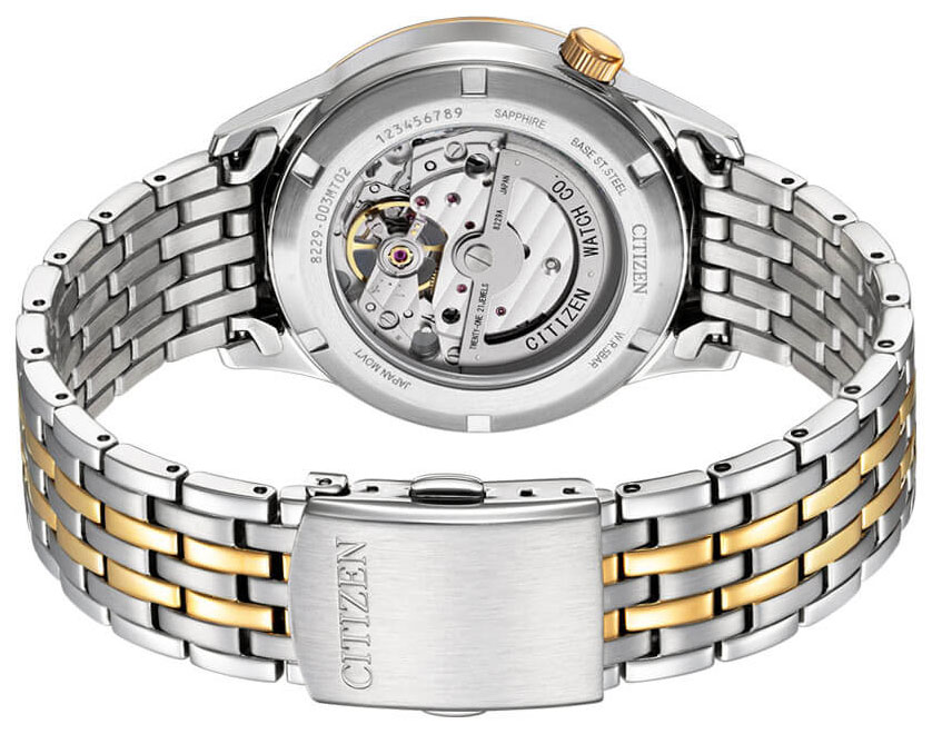 Đồng Hồ Nam Citizen Automatic NH9136-88A - Cơ Lộ Máy - Dây Kim Loại - Kính Sapphire - Mặt Trắng