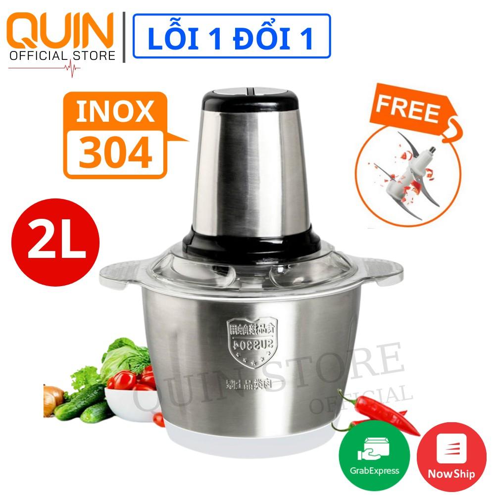 Máy Xay Thịt Công Suất 300W Cối Inox Dung Tích 2L, Máy Xay Thực Phẩm,Tỏi Ớt
