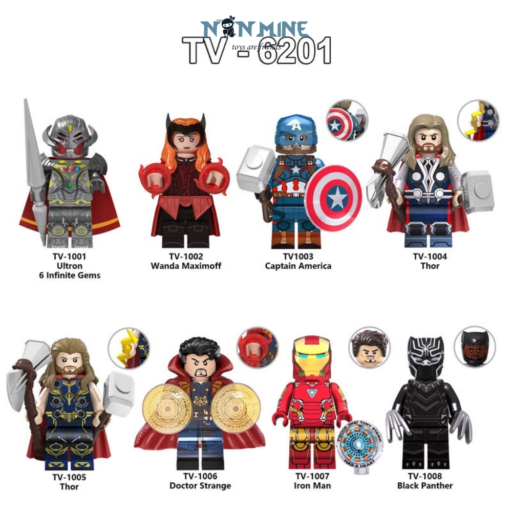 Minifigures Ultron Black Panther Đồ Chơi Lắp Ráp Marvel Siêu Anh Hùng TV6201