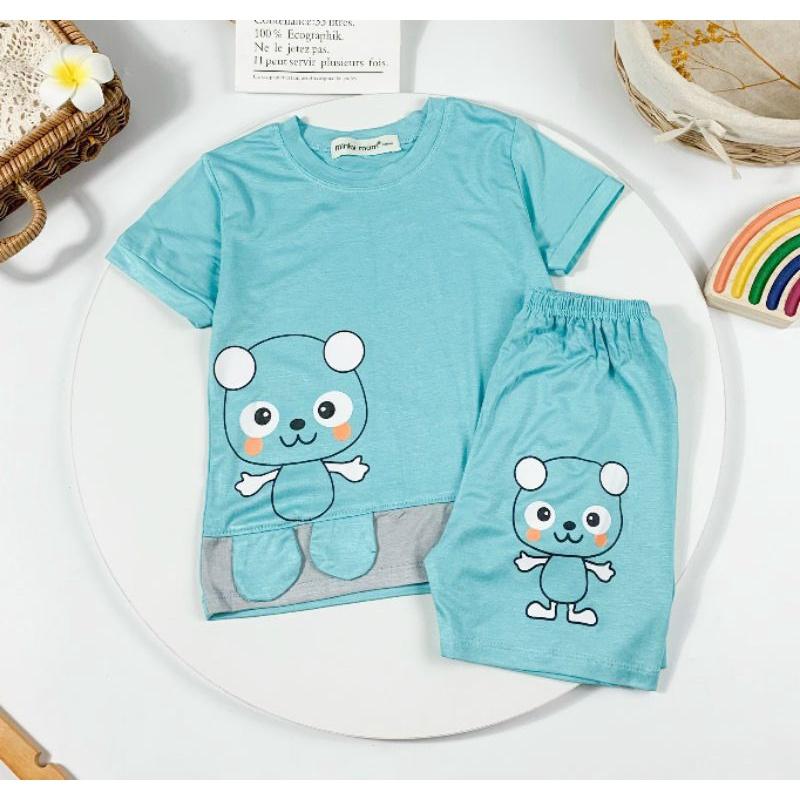 Bộ cộc thun lạnh minky mom cho bé trai, bé gái