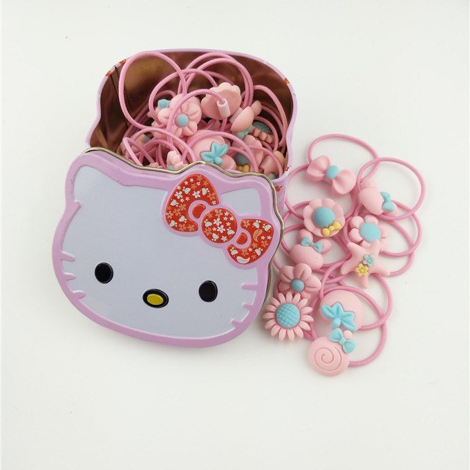 Hộp 40 Dây Cột Tóc Hello Kitty Cho Bé