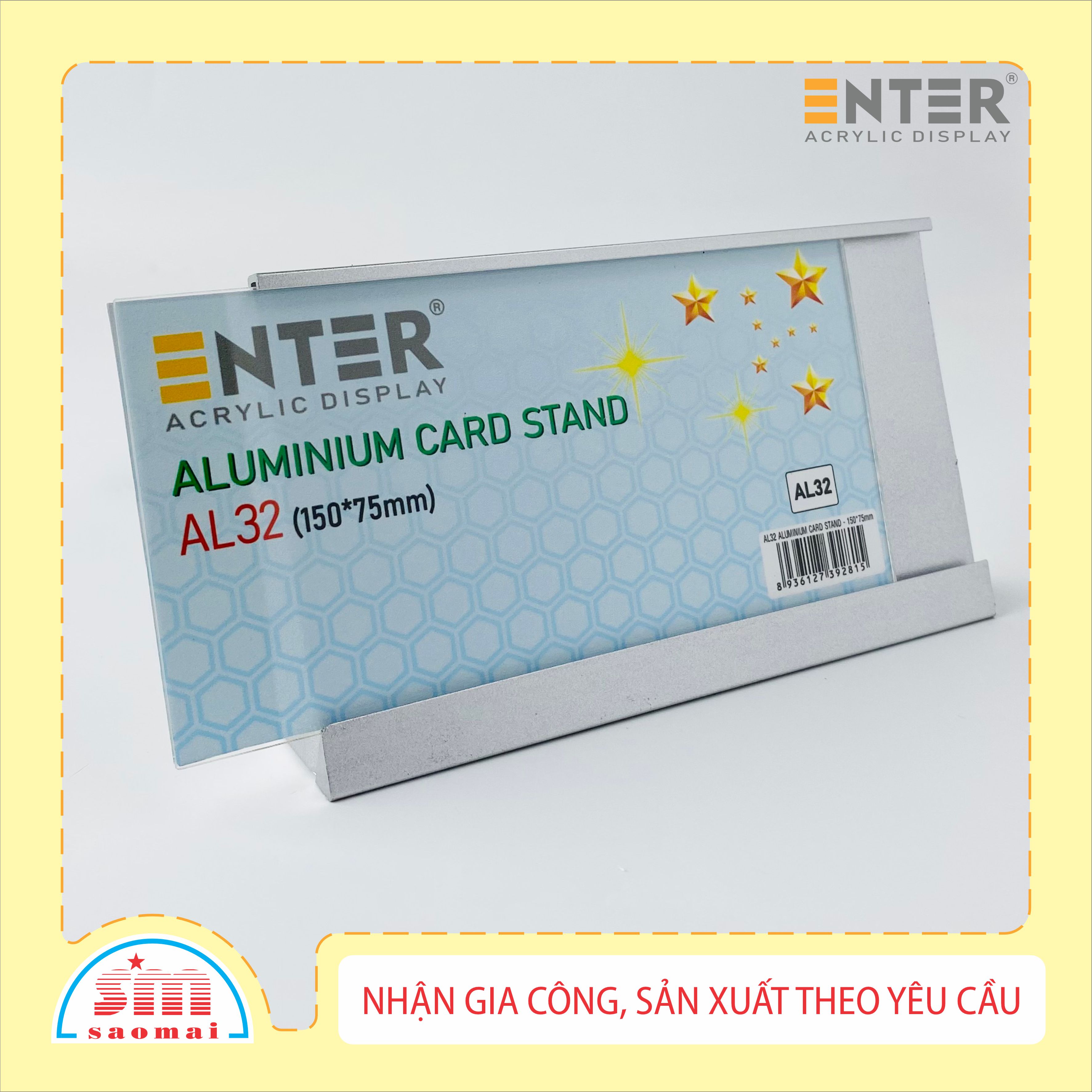 Bảng thông tin để bàn nhôm Enter AL32 150x75mm