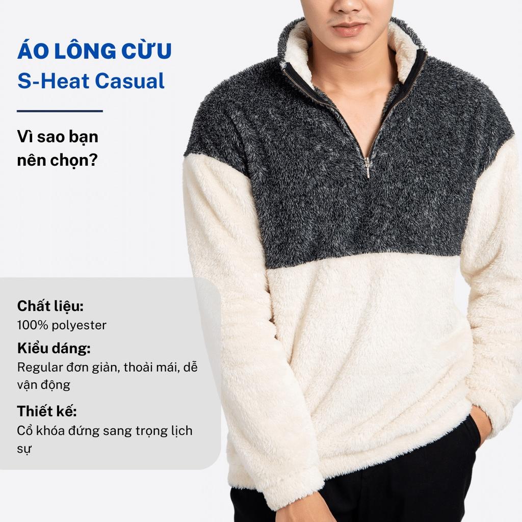 Áo khoác lông cừu dài tay nam CIZA cao cấp form Unisex siêu ấm thời trang mùa đông size S M L XL APDR05