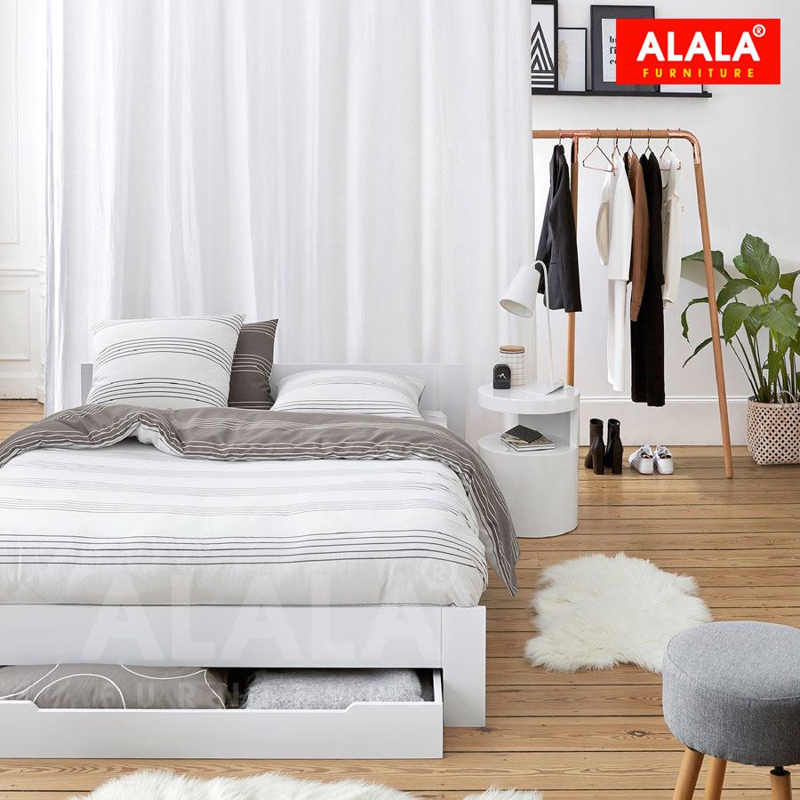 Giường ngủ ALALA29 + hộc kéo / Miễn phí vận chuyển và lắp đặt/ Đổi trả 30 ngày/ Sản phẩm được bảo hành 5 năm từ thương hiệu ALALA/ Chịu lực 700kg