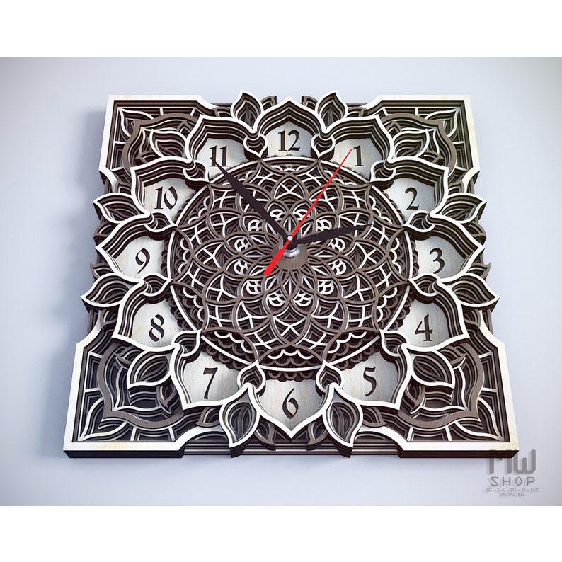 Đồng hồ trang trí kiểu mandala mẫu 20