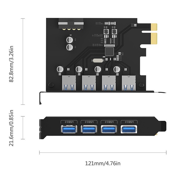 Card chuyển đổi PCI-E ra 4 cổng USB 3.0