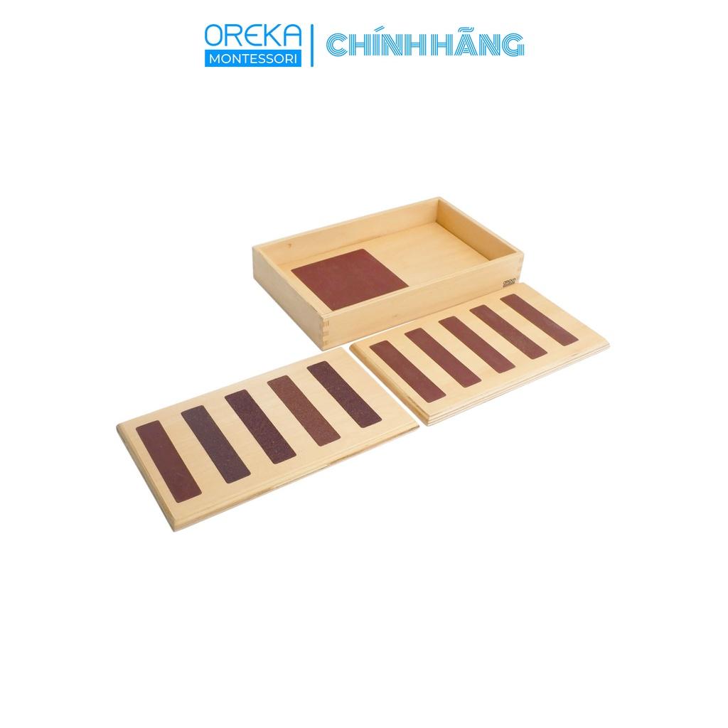 Đồ chơi trẻ em Oreka Montessori Hộp các bảng Phân biệt Thô Mịn - 0320100