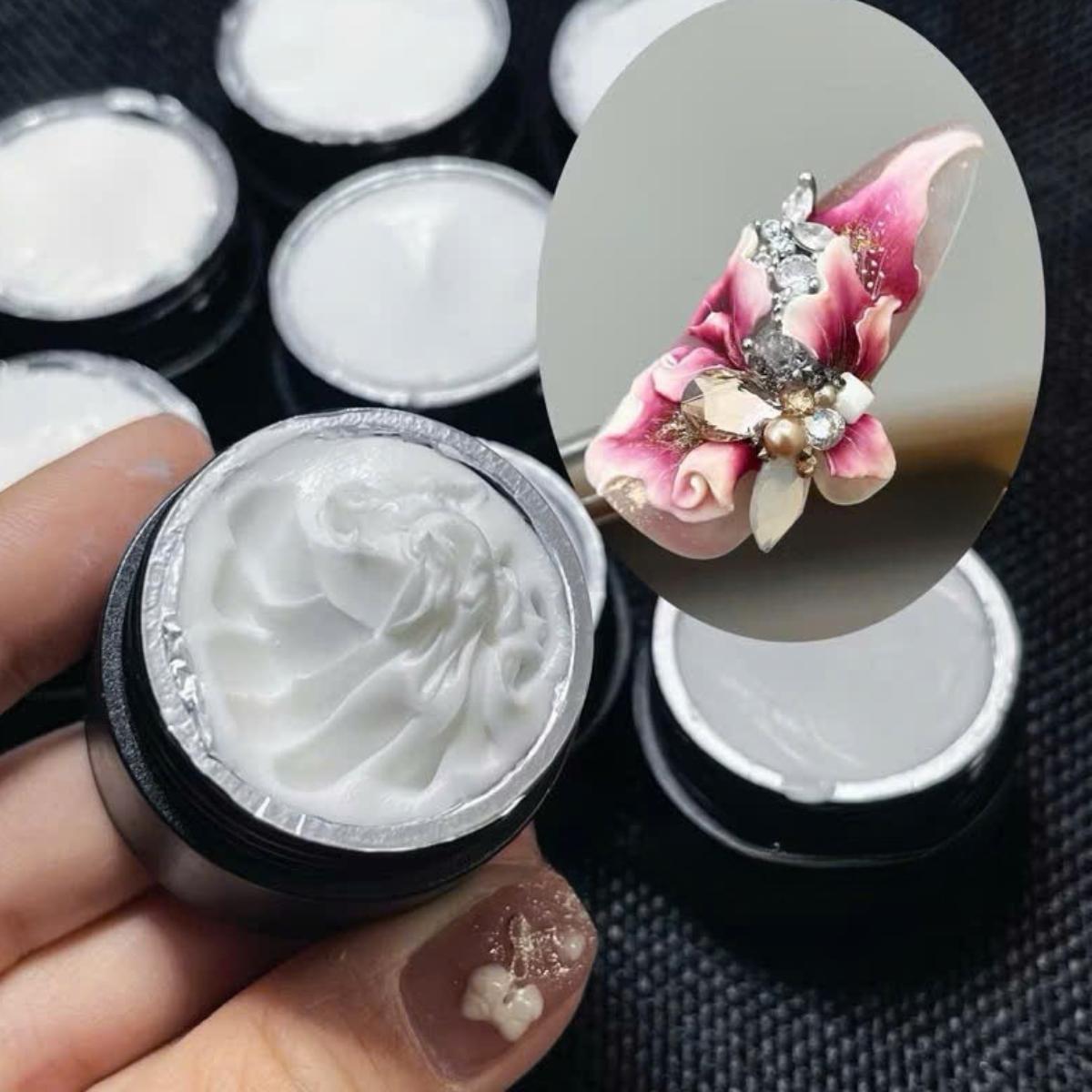 Gel Nặn Hoa Khô Màu Trắng CARVED 5ml Siêu Dẻo, Gel Nặn Thú, Hoa Nổi, Gel Nặn Trắng Không Dính Tay NQ Nail Đắp Hoa Tạo Hình Làm Nail Chuyên Nghiệp