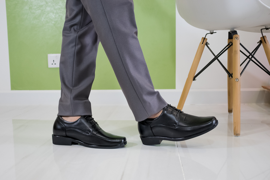 Giày Độn Nam T&TRA Tăng Cao 6Cm- T10 Đen Sọc - Chất Liệu Da Bò Cao Cấp, Đế Cao Su Ghép - Đế Pháp , Phần Tăng Cao Ẩn Bên Trong