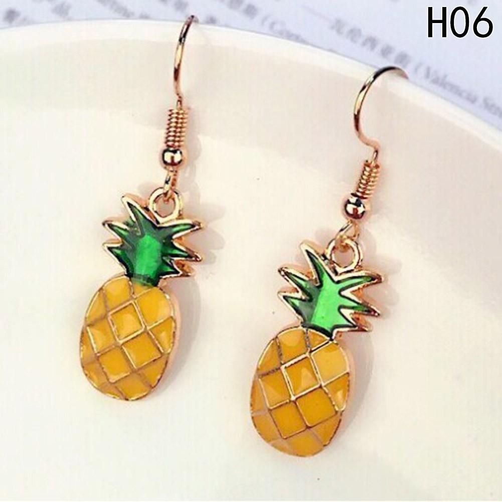 Bông tai hoạ tiết hoạt hình trái cây nhiều màu sắc - giao theo mẫu - BT051