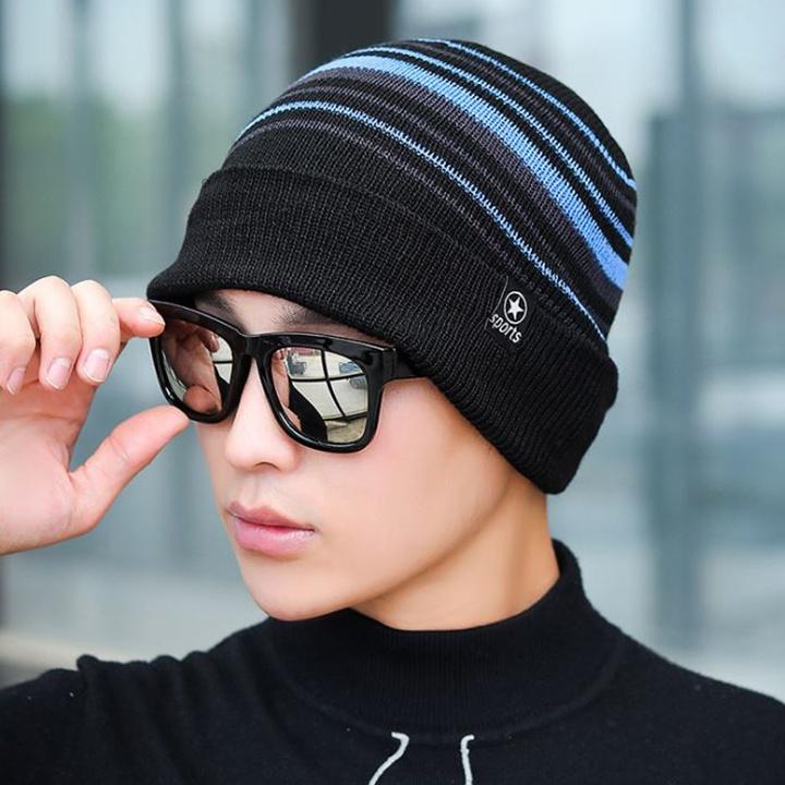 Mũ len kẻ beanie nhiều mầu AMIHOUSE