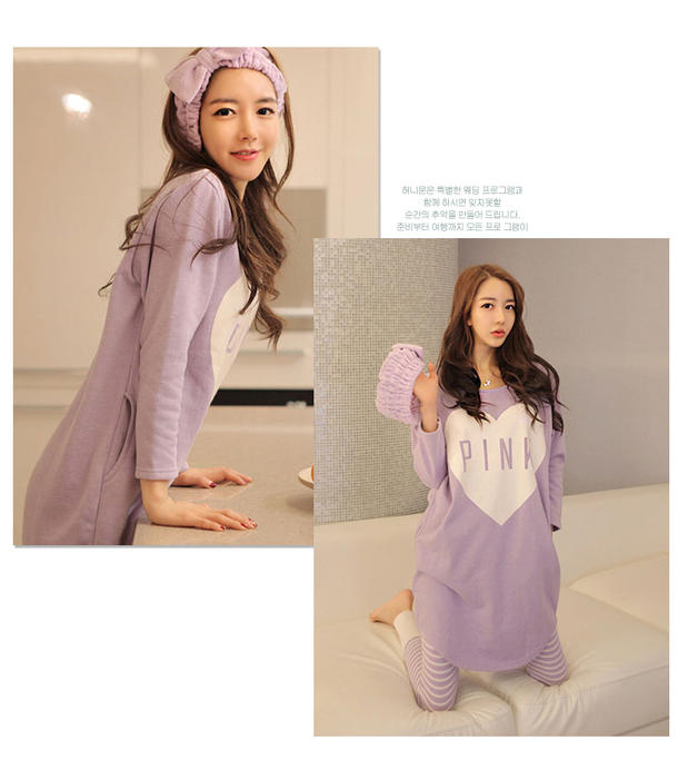 Bộ Đồ Ngủ Tay Dài Quần Bó Sọc Vằn Cực Cute