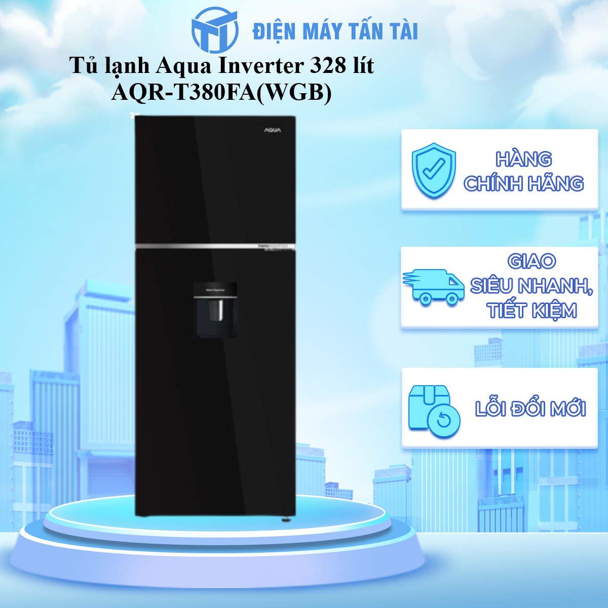 AQR-T380FA(WGB) - Tủ lạnh Aqua Inverter 328 lít AQR-T380FA(WGB) - Hàng Chính Hãng - Chỉ Giao Hồ Chí Minh