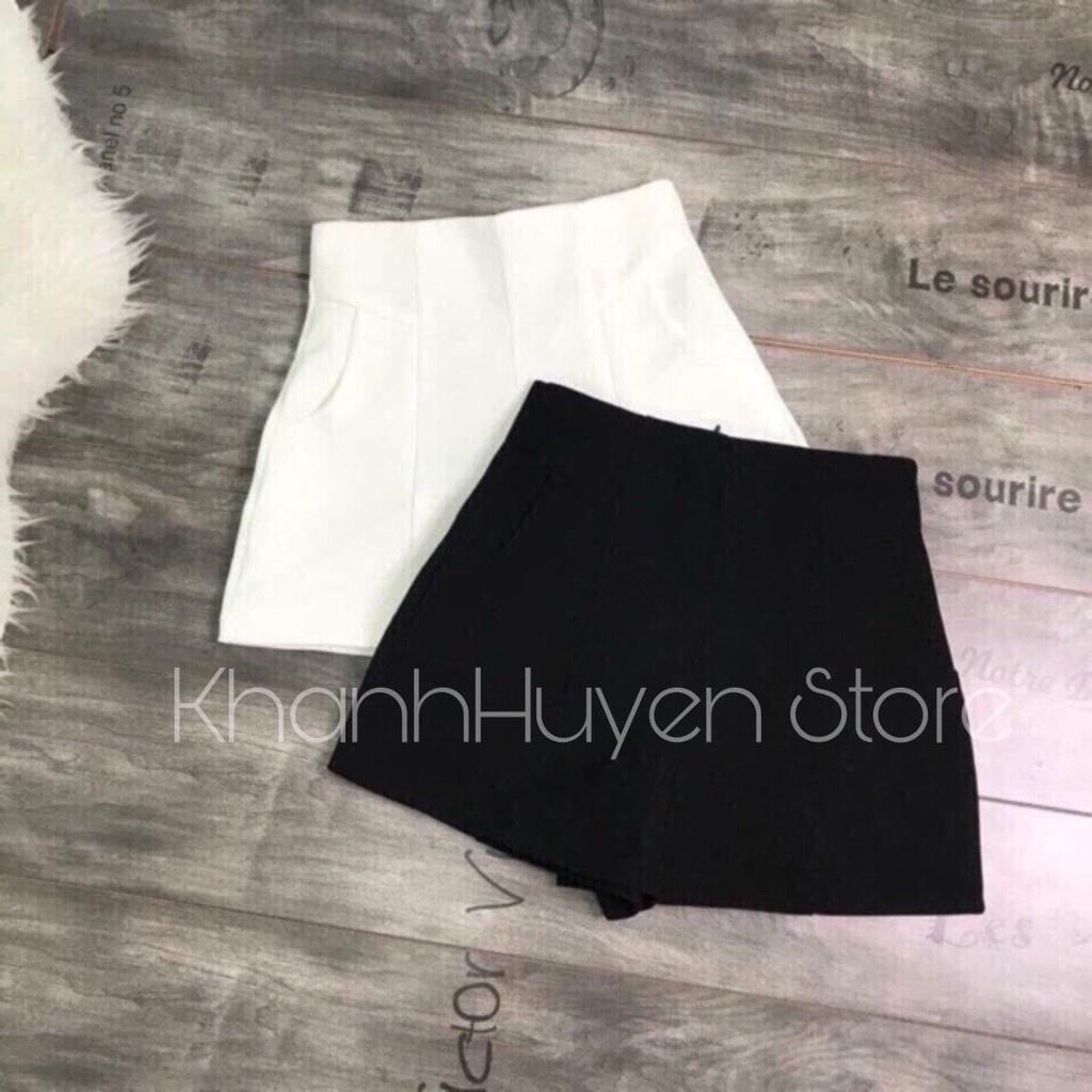 Quần đùi vải cạp cao khóa giữa phong cách ulzzang cho nữ, quần short cạp khóa sau KH508