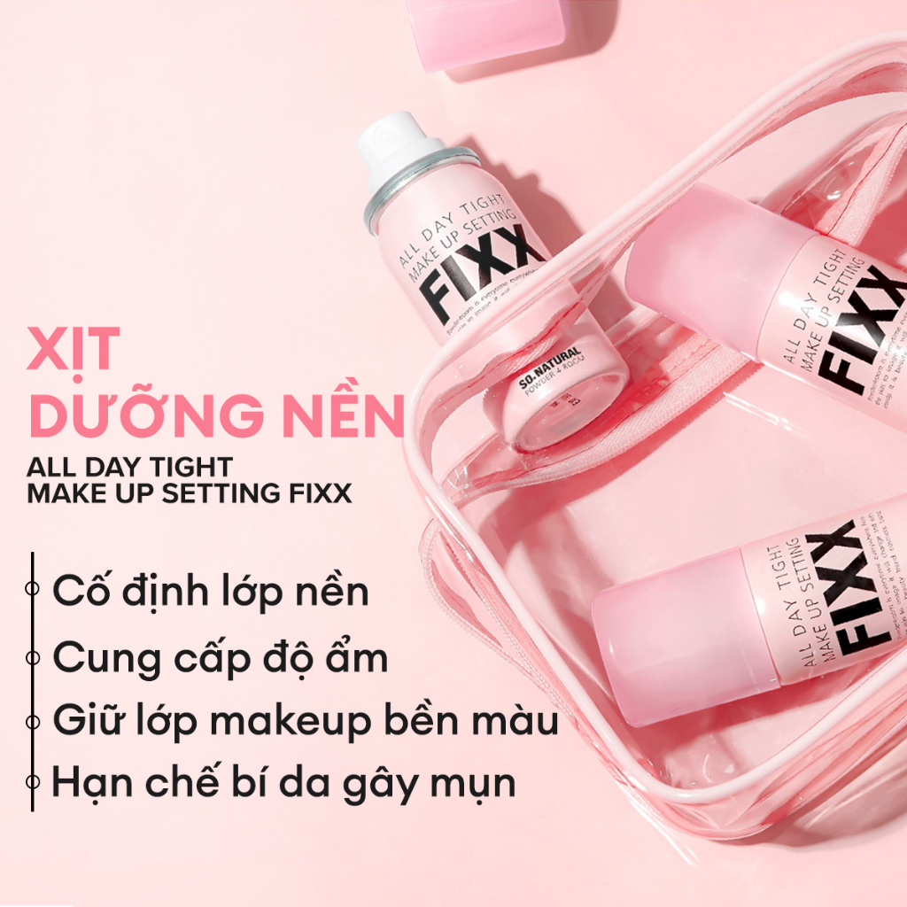 Xịt Nền Trang Điểm So Natural All Day Tight Make Up Setting Fixx 75ml