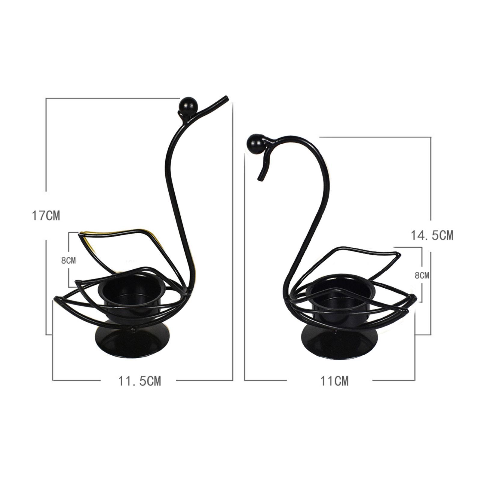 2x Swan Candle Holder Candelabra Elegant Nordic Iron Candlestick Candle Stand for Dining Table Living Room Home Holiday Decor