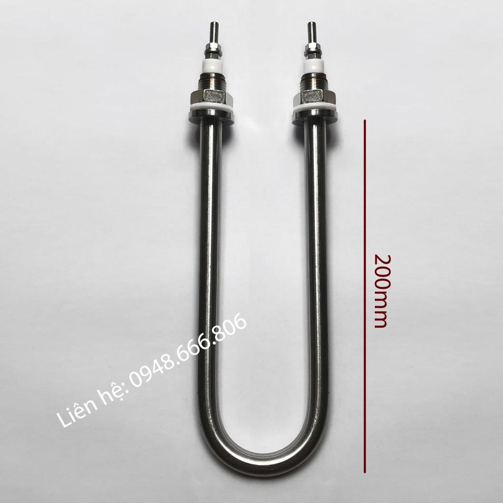 Điện trở đun nước Inox chữ U đơn công suât 500W, 700W, 800W 1kw 2kw 220v