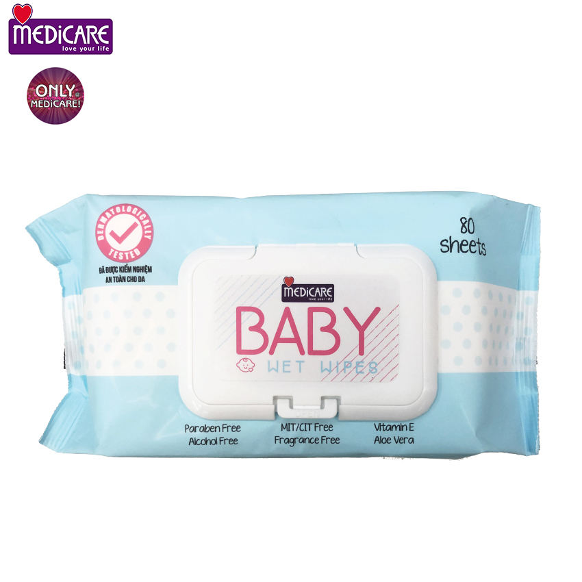 0127677 Khăn ướt MEDiCARE Baby 80 tờ