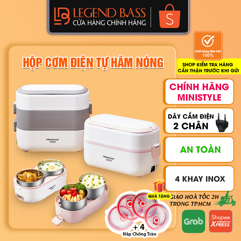 Hình ảnh Hộp Cơm Văn Phòng Cắm Điện 3 Tầng Hộp Cơm Cắm Điện Đa Năng Hâm Nóng Và Tự Nấu Chín Thức Ăn Với 4 Hộp Inox