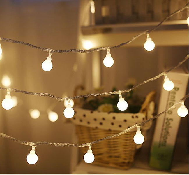 Đèn Led Trang Trí Bóng Tròn Dài 6M - 40 Bóng Trang Trí Noel Lễ Tết