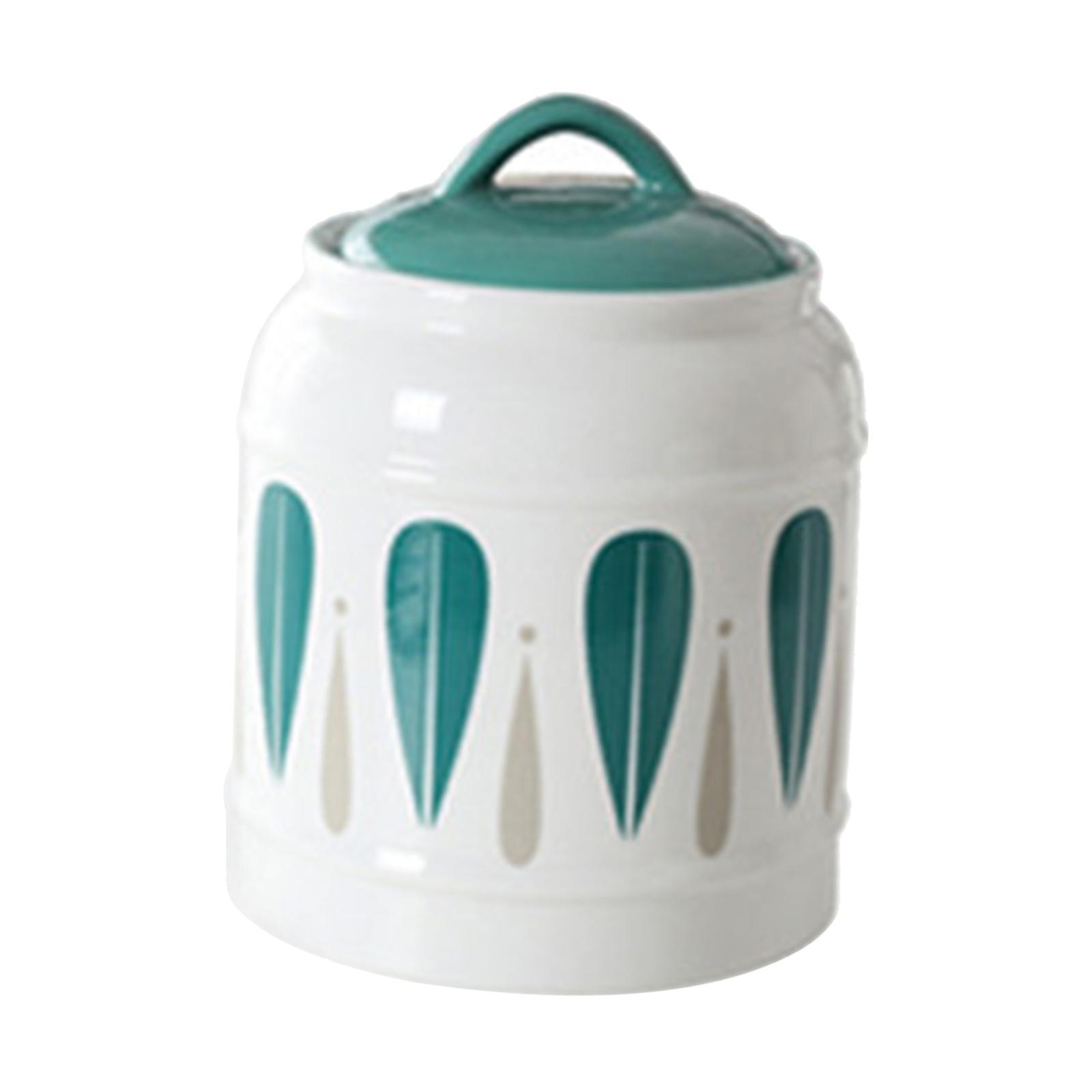 Ceramic Jar with Airtight Lid Food Storage Jar Porcelain Dry Food Container Tea Canister Pet Treat Storage Container for Rice