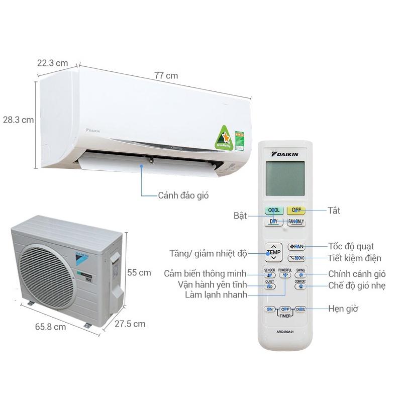 Máy lạnh Daikin 1 HP FTV25BXV1-Dòng Thường-Hàng Chính Hãng-Giao Hàng Toàn Quốc